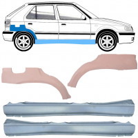 Opravný plech prahu + zadního blatníku na Skoda Felicia 1994-2001 / Levá+Pravá / Sada 10108