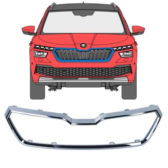 Rámeček masky chladiče na Skoda Kamiq 2019-2023 17226