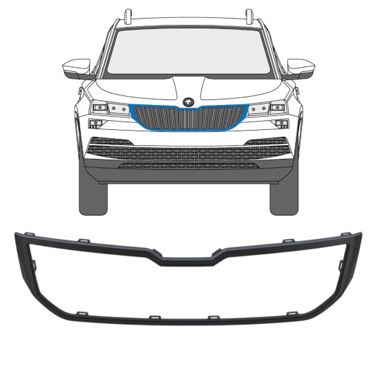Rámeček masky chladiče na Skoda Karoq 2017-2022 17233