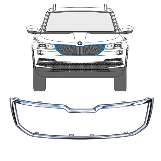 Rámeček masky chladiče na Skoda Karoq 2017-2022 17232