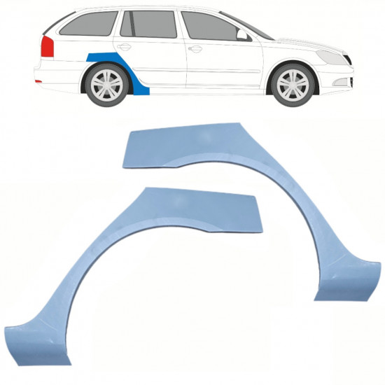 Lem zadního blatníku na Skoda Octavia 2004-2013 / Levá+Pravá / Sada 10187