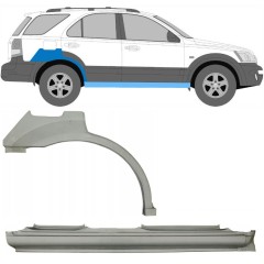 Celý práh + opravný plech zadního blatníku na Kia Sorento 2002-2009 / Pravá / Sada 11711