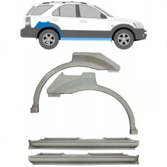 Celý práh + opravný plech zadního blatníku na Kia Sorento 2002-2009 / Sada 11713