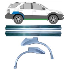 Opravný plech prahu + zadního blatníku na Kia Sorento 2002-2009 / Levá+Pravá / Sada 10696
