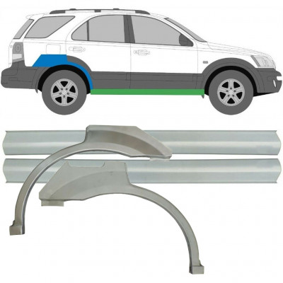 Opravný plech prahu + zadního blatníku na Kia Sorento 2002-2009 / Sada 10696