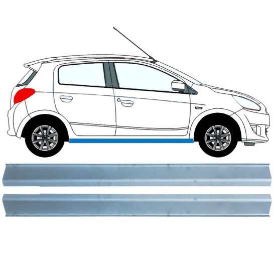 Opravný plech spodní části prahu na Mitsubishi Space Star 2013-2024 / Levá+Pravá / Sada 16844