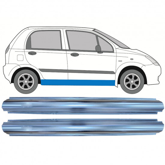 Opravný plech prahu na Chevrolet Spark 2005-2010 / Levá = Pravá (symetrická) / Sada 9763