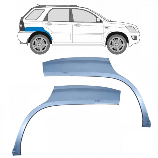 Lem zadního blatníku na Kia Sportage 2004-2010 / Levá+Pravá / Sada 9225