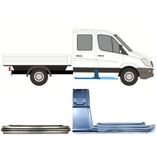 Opravný plech sada na Mercedes Sprinter 2006-2018 / Pravá / Dvojitá kabina / 14780 Opravný plech sada na Mercedes Sprinter 2006-2018 / Pravá / Dvojitá kabina / 14780