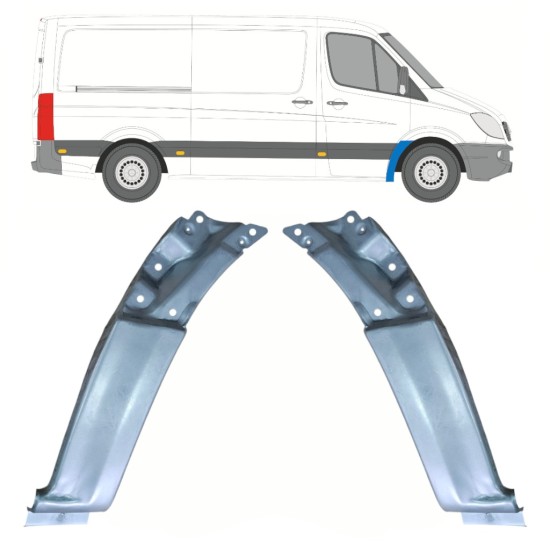 Opravný plech předního blatníku na Mercedes Sprinter 2006-2018 / Levá+Pravá / Sada 17256