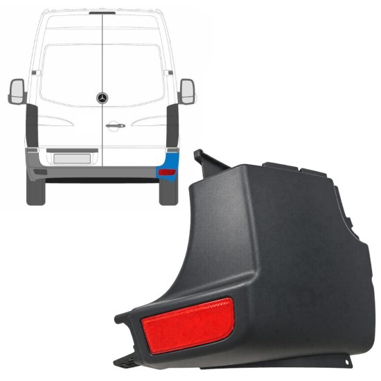 Roh zadního nárazníku s odrazkou na Mercedes Sprinter 2006-2018 / Pravá / Sada 9724