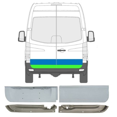 Opravný plech zadních dveří na Mercedes Sprinter 2006-2018 / Levá+Pravá / Sada 6050