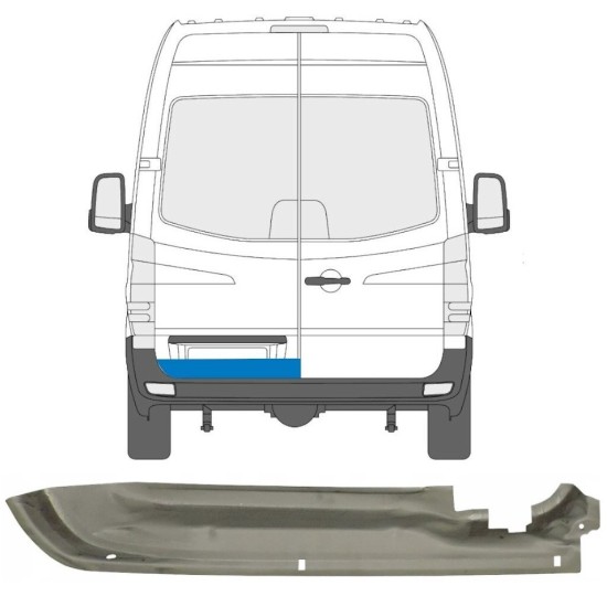 Opravný plech zadních dveří na Mercedes Sprinter 2006-2018 / Levá 5680