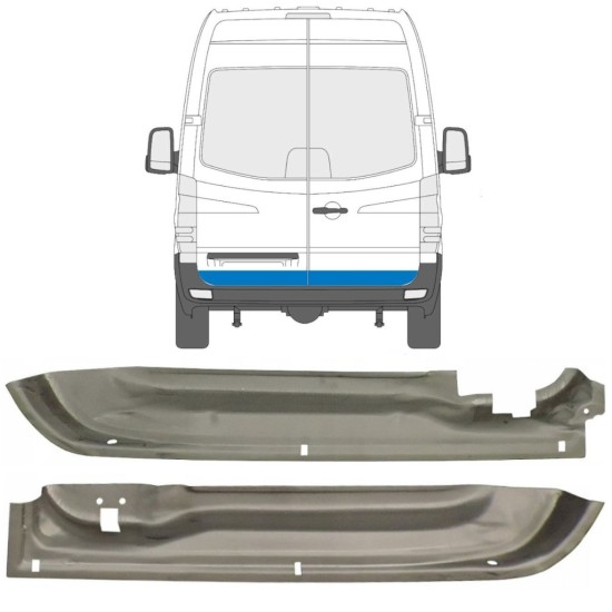Opravný plech zadních dveří na Mercedes Sprinter 2006-2018 / Levá+Pravá / Sada 9555