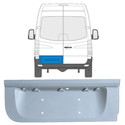 Opravný plech zadních dveří nízký na Mercedes Sprinter 2006-2018 / Levá 17168