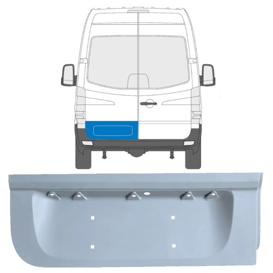 Opravný plech zadních dveří nízký na Volkswagen Crafter 2005-2017 / Levá 17172
