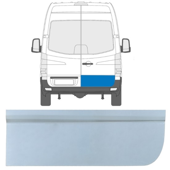 Opravný plech zadních dveří nízký na Volkswagen Crafter 2005-2017 / Pravá 17173