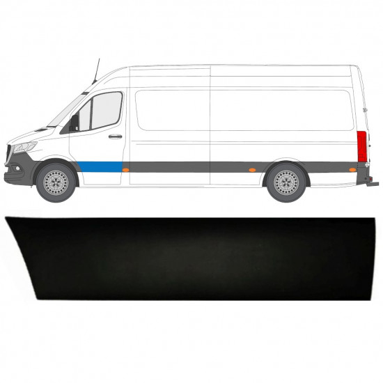 Lišta předních dveří na Mercedes Sprinter 2018- / Levá 12927