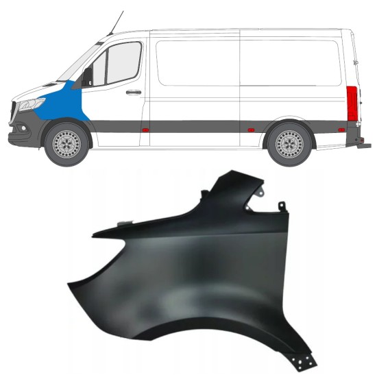 Přední blatník na Mercedes Sprinter 2018- / Levá 14940 Přední blatník na Mercedes Sprinter 2018- / Levá 14940