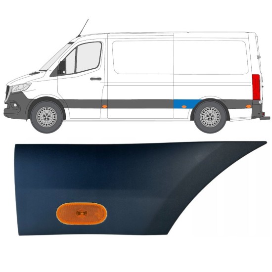 Boční lišta zadního blatníku pro světlo na Mercedes Sprinter 2018- / Levá / Sada 16653