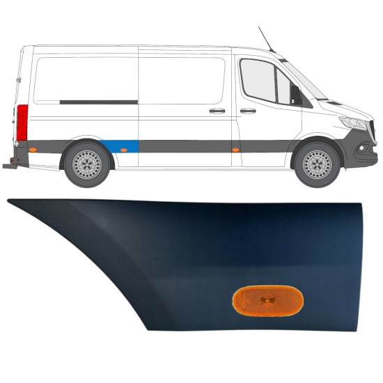 Boční lišta zadního blatníku pro světlo na Mercedes Sprinter 2018- / Pravá / Sada 16652