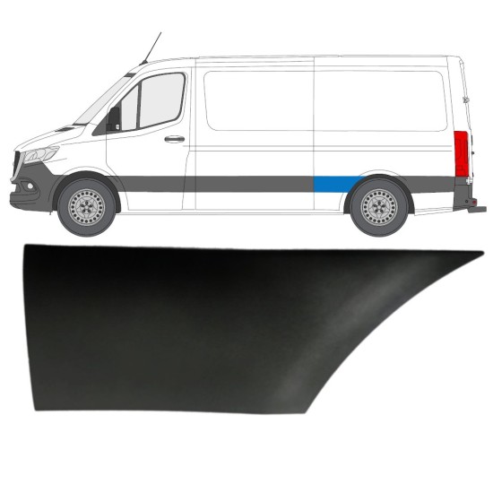 Boční lišta zadního blatníku na Mercedes Sprinter 2018- / Levá 16649
