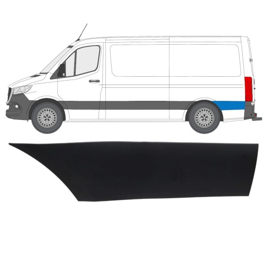 Boční lišta zadního blatníku za kolem na Mercedes Sprinter 2018- / Levá 16643