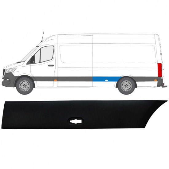 Boční lišta zadního blatníku na Mercedes Sprinter 2018- / Levá 12935