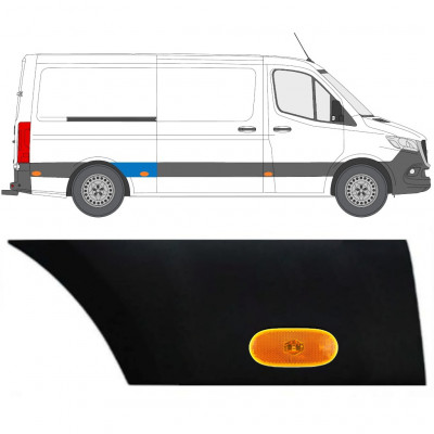 Boční lišta zadního blatníku pro světlo na Mercedes Sprinter 2018- / Pravá / Sada 12966