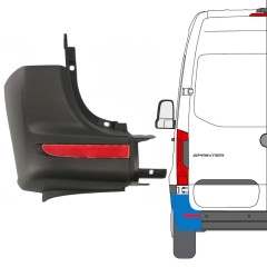 Roh zadního nárazníku s odrazkou na Mercedes Sprinter 2018- / Levá / Sada 14950
