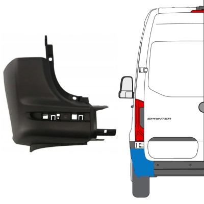 Zadní roh nárazníku na Mercedes Sprinter 2018- / Levá 14944