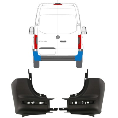 Zadní roh nárazníku na Mercedes Sprinter 2018- / Levá+Pravá / Sada 14945