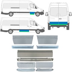 Opravný plech vnitřních + vnějších dveří na Volkswagen Crafter 2005-2017 / Levá+Pravá / Sada 14493