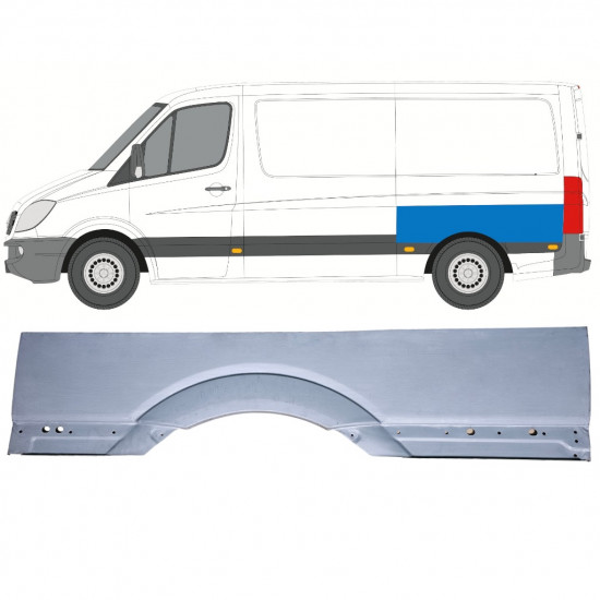 Opravný plech velkého zadního blatníku na Mercedes Sprinter 2006-2018 / Levá 12973