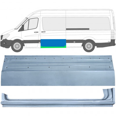 Opravný plech posuvných dveří + opravný plech prahu na Mercedes Sprinter 2006- / Levá / Sada 11960