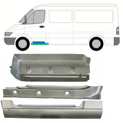 MERCEDES SPRINTER 1995-2006 PŘEDNÍ SCHOD + BLATNÍK OPRAVNÝ PANEL + PANEL PRO OPRAVU VNITŘNÍCH PRAHŮ / NASTAVIT / LEVÝ