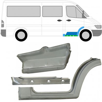 Opravný plech vnitřního prahu + blatníku + předního schodu na Mercedes Sprinter 1995-2006 / Pravá / Sada 10521