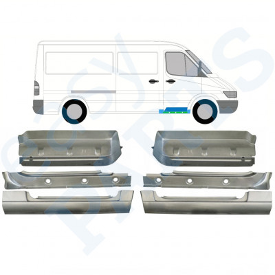 MERCEDES SPRINTER 1995-2006 PŘEDNÍ SCHOD + BLATNÍK OPRAVNÝ PANEL + PANEL PRO OPRAVU VNITŘNÍCH PRAHŮ / NASTAVIT / PRÁVA + LEVÝ