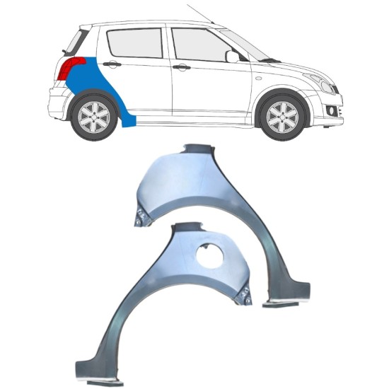 Lem zadního blatníku na Suzuki Swift 2005-2010 / Levá+Pravá / Sada 16258