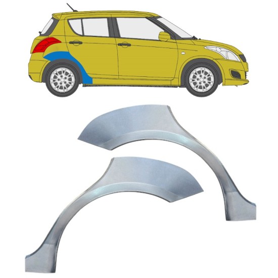 Lem zadního blatníku na Suzuki Swift 2010-2017 / Levá+Pravá / Sada 16366