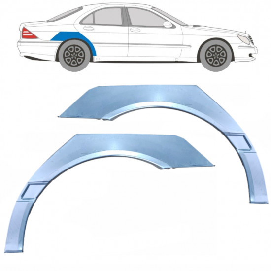 Lem zadního blatníku na Mercedes S-class 1998-2005 / Levá+Pravá / Sada 9221