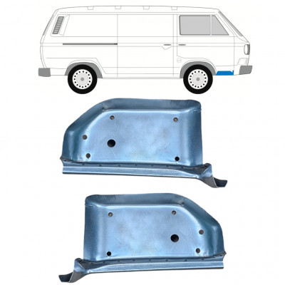 Opravný plech předního schodu na VW Transporter T3 1979-1992 / Levá+Pravá / Sada 9781