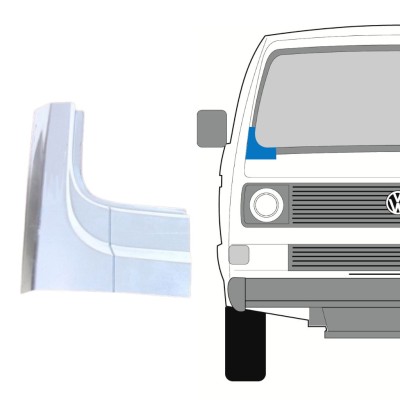 Opravný plech pod přední sklo na Volkswagen Transporter T3 1979-1992 / Pravá 16126