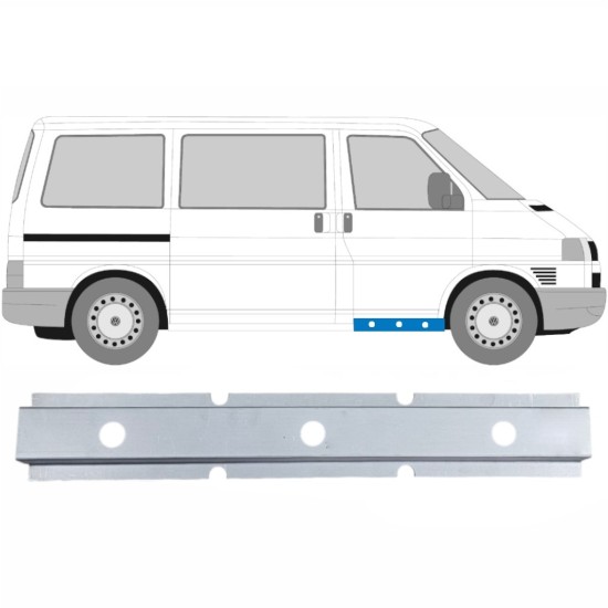 Opravný plech vnitřní části prahu předních dveří na Volkswagen Transporter T4 1990-2003 / Levá = Pravá (symetrická) 17273