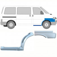 Opravný plech prahu + předního podběhu + předního blatníku na VW Transporter T4 1990- / Pravá / Sada 10039