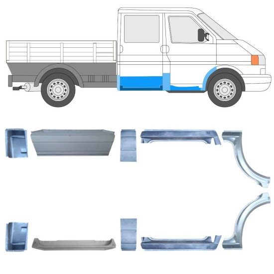 Opravný plech sada na Volkswagen Transporter T4 1990-2003 / Levá+Pravá / 16914
