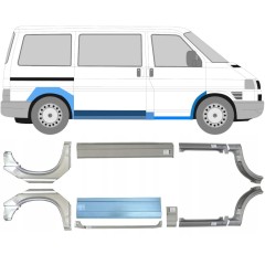 Opravný plech prahu + předního blatníku + zadního blatníku na Volkswagen Transporter T4 1990-2003 / Sada 5983