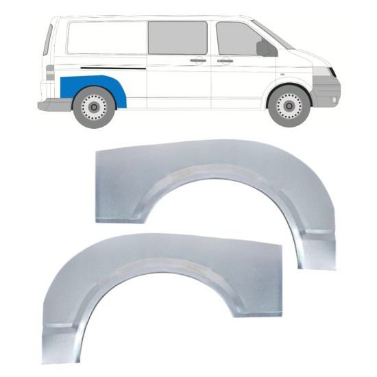Lem zadního blatníku na Volkswagen Transporter T5 2003-2015 / Levá+Pravá / Sada 16372