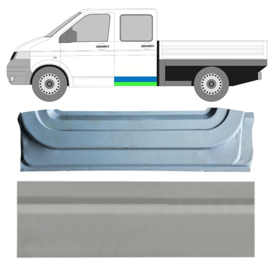 Opravný plech zadních dveří vnitřní + vnější na Volkswagen Transporter T5 2003-2015 / Levá / Sada 16877
