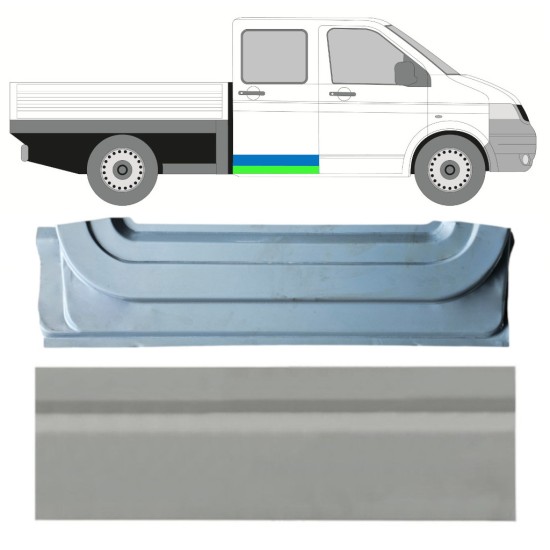 Opravný plech zadních dveří vnitřní + vnější na Volkswagen Transporter T5 2003-2015 / Pravá / Sada 16876